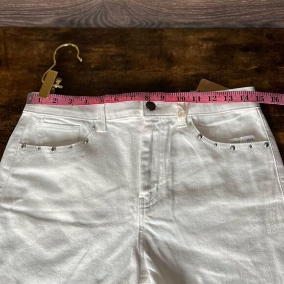 Mason & Belle Ardette Raw Hem Silver Studded Denim Shorts in White. Size 6. NWT! - Picture 13 of 15